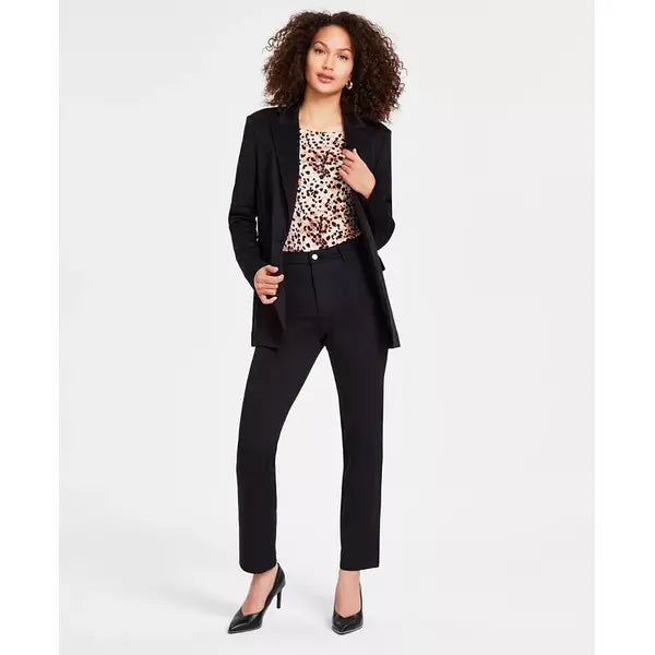 Women's Scuba-Knit One-Button Blazer, Created for Macy's-Black