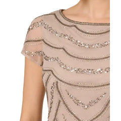 Adrianna Papell Women's Beaded Cap Sleeve Sheath Dress for Elegant and Sophisticated Style