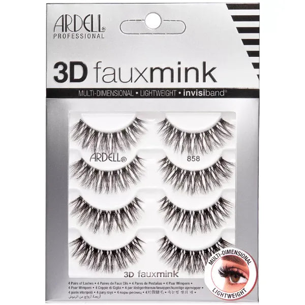 Ardell 3D Faux Mink Lashes #858, 4 pack