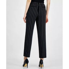 Anne Klein Women's Mid-Rise Pull-On Pants, Stylish Comfortable Everyday Trousers, Anne Black/anne White