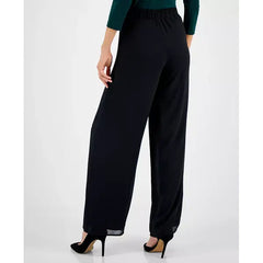 Women's High-Rise Pull-On Wide-Leg Pants, Created by Macy's-Anne Black