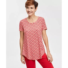 Women's Printed Scoop-Neck T-Shirt, Created for Macy's-Cheerful peach