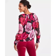 Women's Paisley-Print V-Neck Blouse, Created for Macy's-Bari Blooms A