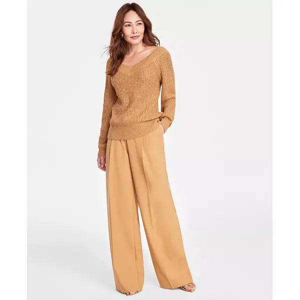 INC International Concepts Embellished Sweater, Created for Macy's-Warm toffee