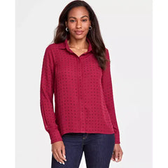 Women's Rhinestone Button-Front Blouse, Created for Macy's-Crismn AU