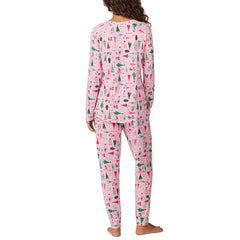 Women's 2-Pc. Printed Jogger Pajamas Set, Created by Macy's-Pink Print
