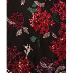 Adrianna Papell Women's Floral Sequin Fit and Flare Dress Perfect for Special Occasions, Black Multi