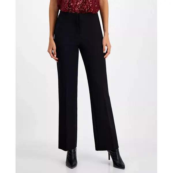 Women's High Rise Straight-Leg Pants, Created for Macy's-Black
