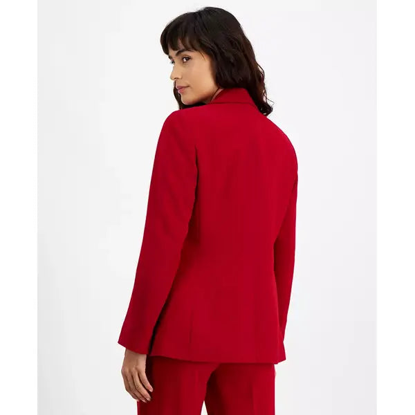 Women's Notched Collar One-Button Blazer, Created for Macy's-POMEGRANATE