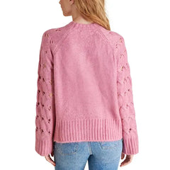 Macy's Women's Sonora Oversized Open-Stitch Sweater-Heather gray-Mauve Shadows