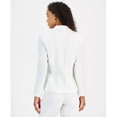 Women's Stretch-Crepe One-Button Seamed Jacket, Regular & Petite Sizes,Created by Macy's-Vanilla Ice