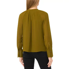 Macy's Women's Pleated Tie-Neck Blouse-Antique Olive