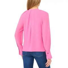 Macy's Women's Pleated Tie-Neck Blouse-Freesia Pink