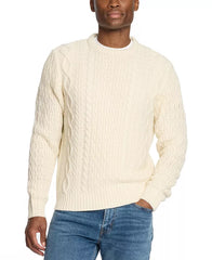 Men's Zig-Zag Cable Knit Crewneck Sweater