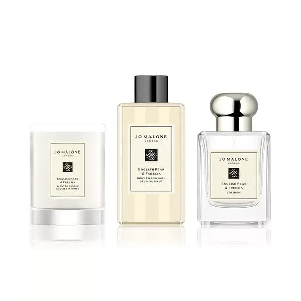 Jo Malone London 3 Piece English Pear and Freesia Collection Gift Set , Luxury Fragrance Set