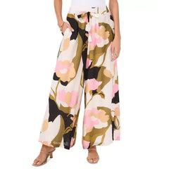 Women's Linen-Blend Floral-Print Wide-Leg Pull-On Pants, Created by Macy's-Blush