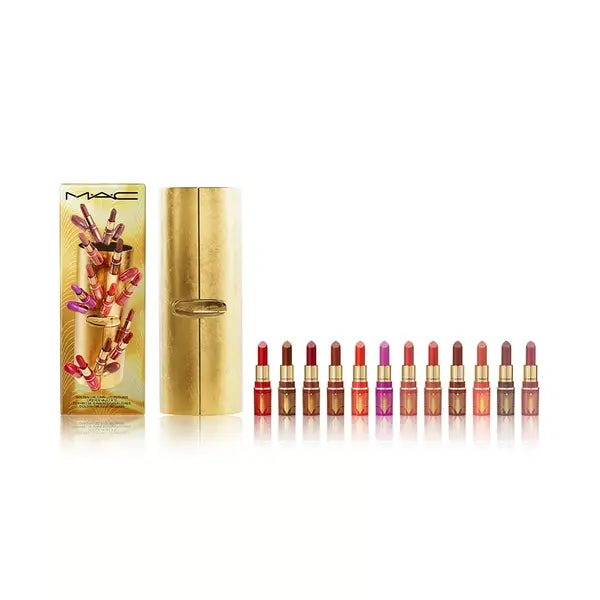 MACY's 13-Pc,Golden Girls Mini Lustreglass Lipstick Vault Gift Set,Perfect for Lipstick Lovers
