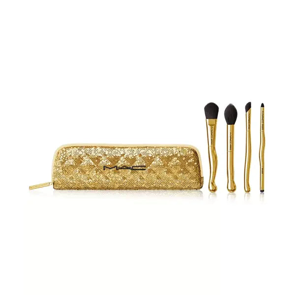 MACY's 5-Pc Golden Touch Mini Makeup Brush Set for Precise, Flawless Application