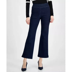 Anne Klein Womens Pull On High Rise Flare Leg Jeans, Stylish Comfortable Womens Denim , Metropolitan Wash , Size M