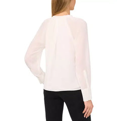 Macy's Women's Pleated Tie-Neck Blouse-New lvory