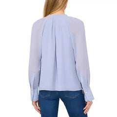 Macy's Women's Pleated Tie-Neck Blouse-Slate blue