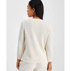 Anne Klein Petite Pocket Button Front Cardigan, Stylish Comfortable Knit Layer