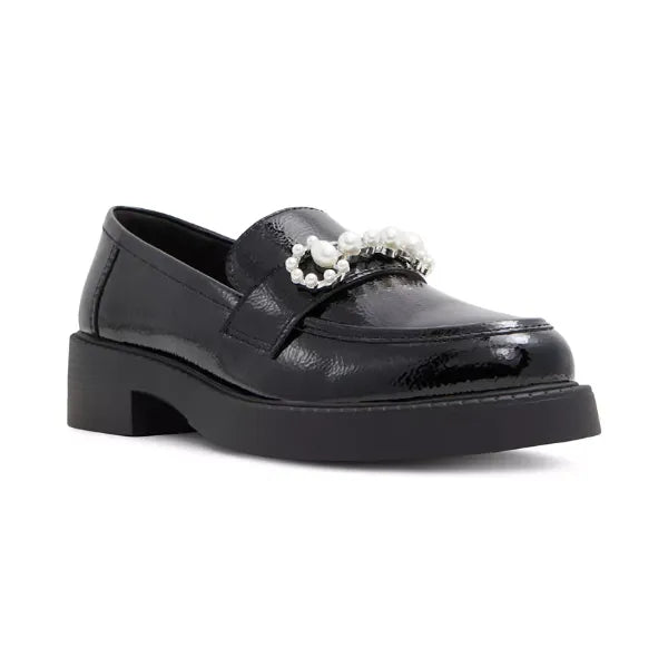 ALDO Women's Dinara Embellished Tweed Loafer Flats, Elegant Chic Comfortable Flats, Black