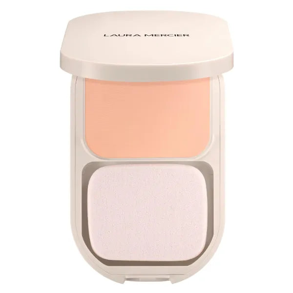 Laura Mercier Real Flawless Feather Matte Powder Foundation, Sheer to Medium Coverage, 16 HR Fade-Proof Wear, Hydration & Shine Control, Weightless Face Powder Compact, Hyaluronic Acid Infused