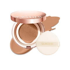 SKINTIFIC Full Coverage Cushion Foundation – Satin Glow, Oil-Control & Waterproof, Buildable Coverage for All Skin Types (25 Shades Collection)