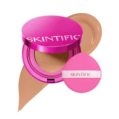 SKINTIFIC Cover Glow & Pink Glow Cushion Foundation Collection – Natural Radiant & Glow Finish, Medium-to-High Buildable Coverage, Multiple Shades Range