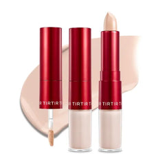 TIRTIR Glide&Hide Blurring Concealer - Creamy texture, Conceals dark circles and wrinkles, Dual formula (liquid tip & balm stick), Long-lasting wear, Korean Makeup, #0.5N, 0.28 Oz