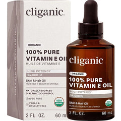 Cliganic Organic Vitamin E Oil for Skin, Hair & Face – 27,000 IU & 46,000 IU – 100% Pure Natural D-Alpha Tocopherol, Non-GMO