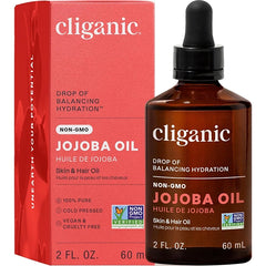 Cliganic Non-GMO Jojoba Oil for Skin, Hair & Face – 100% Pure Natural Cold-Pressed Unrefined, Hexane-Free – 2oz, 4oz & 8oz