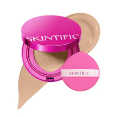 SKINTIFIC Cover Glow & Pink Glow Cushion Foundation Collection – Natural Radiant & Glow Finish, Medium-to-High Buildable Coverage, Multiple Shades Range