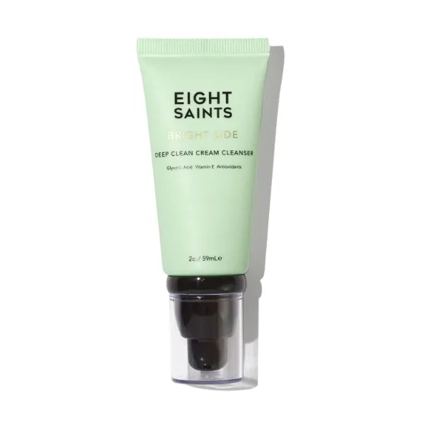 Eight Saints Bright Side Cream Facial Cleanser, Moisturizing Non-Foaming Daily Face Wash, Natural and Organic, Gentle and Effective Facial Cleanser, Makeup Remover, Nourishing and Hydrating