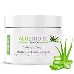 AloeMoist Organic Aloe Vera Lotion - Face & Body Moisturizing Cream with Natural Aloe Vera, Vitamin E Oil, Vitamin C, Retinol Cream, Shea Butter - Anti Aging Face Moisturizer for Women, Dry Skin