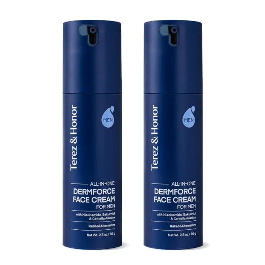 TEREZ & HONOR 6-in-1 DermForce Face Cream for Men – Anti-Aging Moisturizer with Niacinamide, Bakuchiol & 5-CICA to Hydrate