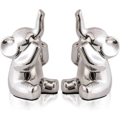 SURE YUESI Pair of Small Gold Elephant Figurines, Modern Boho Decorative Statues, Lucky Elephant Home Decor for Living Room, Bedroom, Office Desk & Shelf