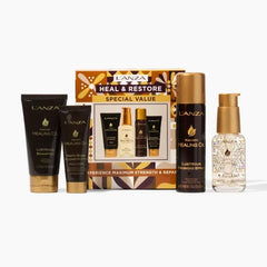 L'ANZA Keratin Healing Oil Sampler Hair Kit, Keratin Hair Oil Treatment with Travel Size Shampoo, Finishing Hair Spray & Rapid Bond Reconstructor Hair Care Kit in a Gift Box(1.7/2/0.68 Fl Oz)