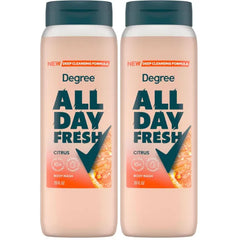Degree All Day Fresh Body Wash Fresh Citrus Deep Cleansing 20 oz