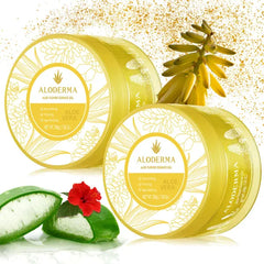 Aloderma Age-Defying Aloe Flower Essence Gel with 24K Gold Leaf, Made within 12 Hours of Harvest - Luxurious Aloe Gel with Allantoin & Hyaluronic Acid for a Shimmering, Youthful Complexion, 7oz