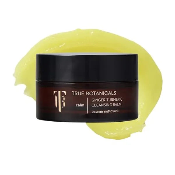 True Botanicals Ginger Turmeric Cleansing Balm Natural Hydrating Facial Cleanser + Makeup Remover for Dry & Sensitive Skin Nourishing Oil Cleanser with Ceramides & Antioxidants Vegan 3.4 fl oz