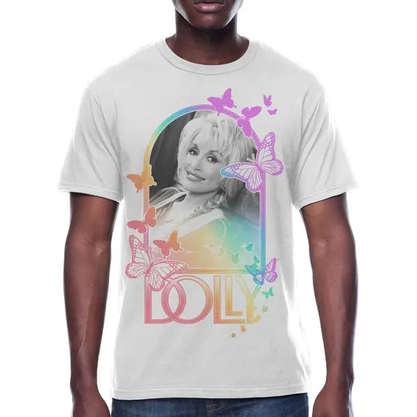 Dolly Parton, Men's & Big Men's Pride Dolly Rainbow Floral Graphic T-Shirt