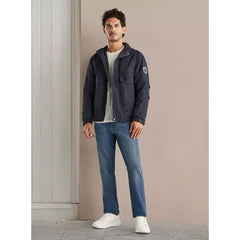 Plain Hooded Utility Jacket - Blue