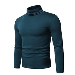 VerPetridure Men's Mock Turtleneck T-Shirts Long Sleeve Crewneck Pullover Sweater Basic Designed Elastic Undershirt Slim Fit Solid Warm Pullover Tops