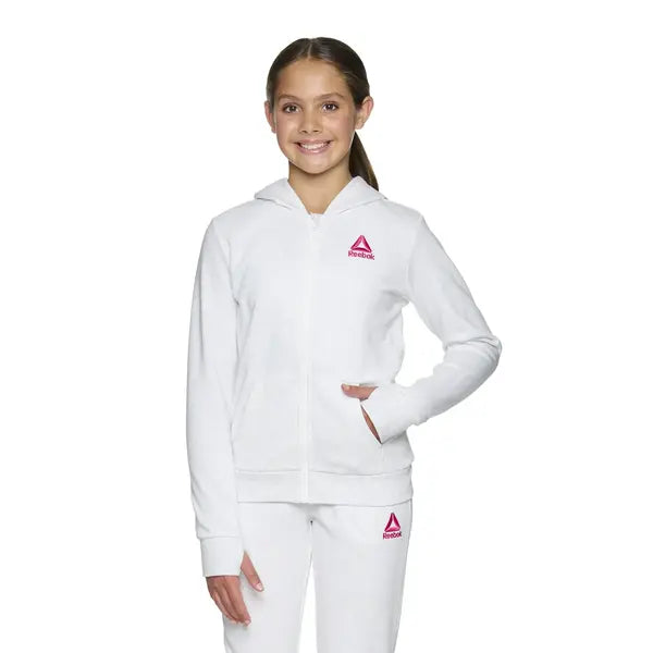 Reebok Girl’s Athletic Full-Zip Fleece Hoodie