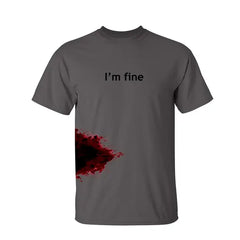 I'm Fine Men's Funny Novelty Graphic Halloween Zombie T Shirt