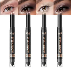 LANGMANNI 4Colors Dual Ended Cream Eyeshadow Stick Set Silky Smooth, Waterproof & Transfer Proof, Built in Blender Brush, All Day Matte & Shimmer Wear Eye Makeup