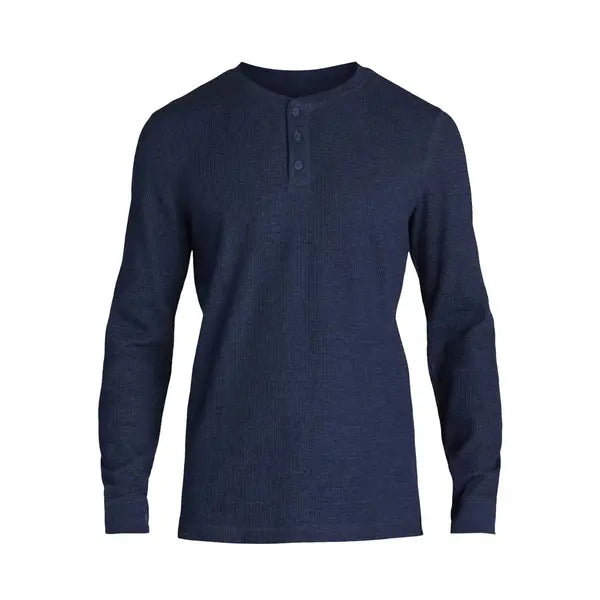 George Men’s & Big Men’s Thermal Henley Shirt with Long Sleeves