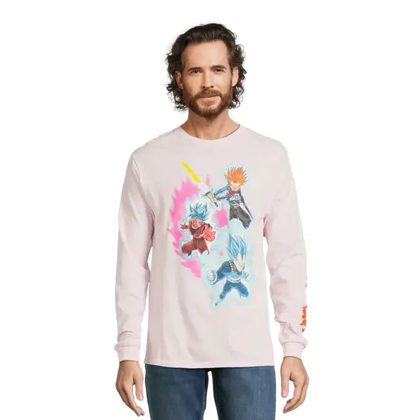 Future Trunks Men's & Big Men's Dragon Ball Z Cotton Graphic Tee with Long Sleeves
